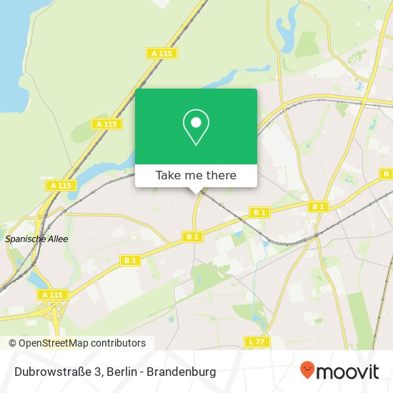 Карта Dubrowstraße 3, Zehlendorf, 14163 Berlin