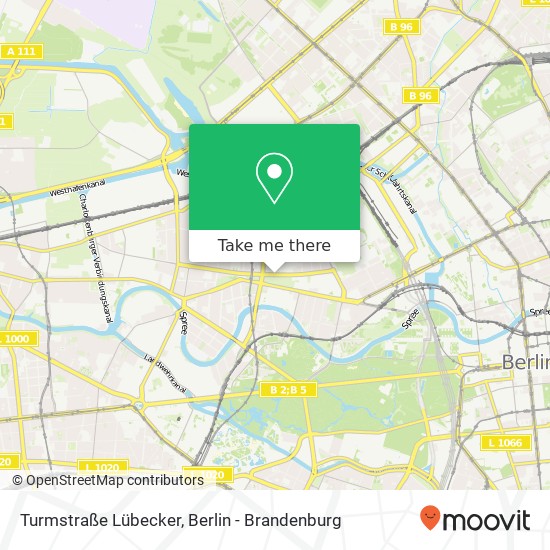 Карта Turmstraße Lübecker, Moabit, 10559 Berlin