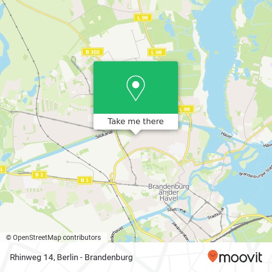 Карта Rhinweg 14, 14770 Brandenburg an der Havel