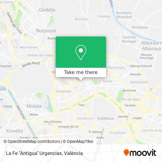 La Fe "Antigua" Urgencias map