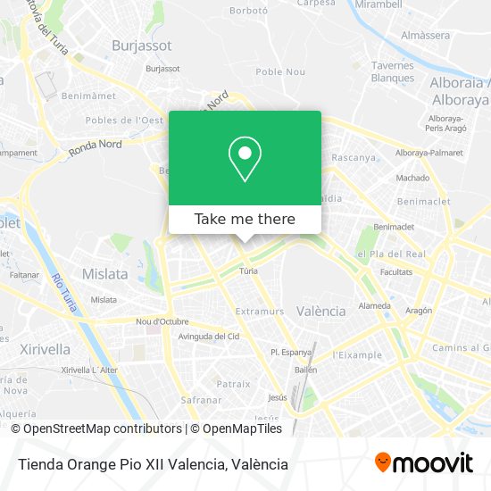 Tienda Orange Pio XII Valencia map