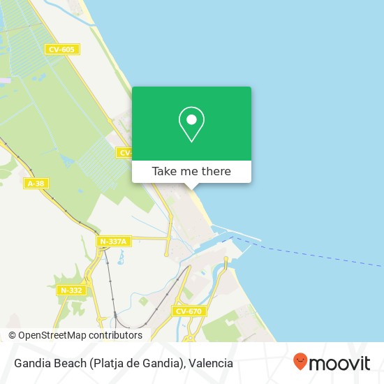 Gandia Beach (Platja de Gandia) map