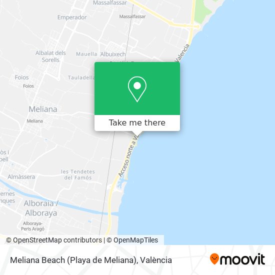 Meliana Beach (Playa de Meliana) map