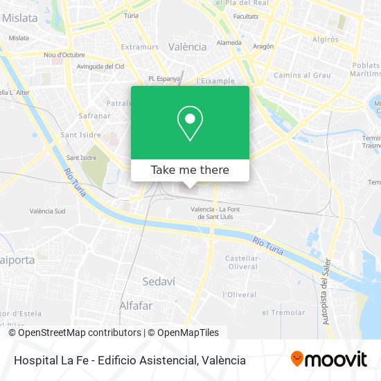 Hospital La Fe - Edificio Asistencial map
