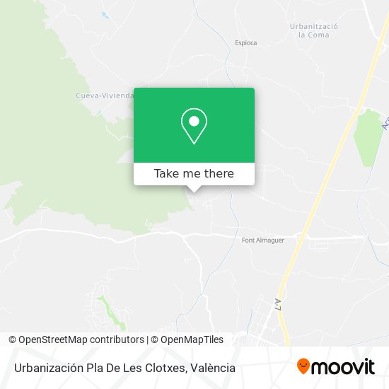 Urbanización Pla De Les Clotxes map