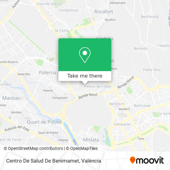 mapa Centro De Salud De Benimamet