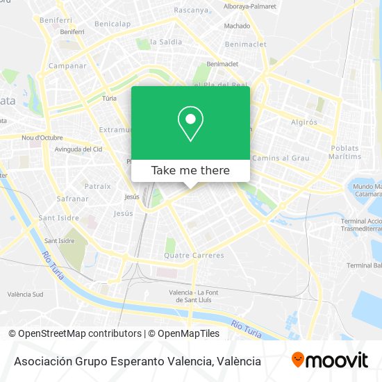 mapa Asociación Grupo Esperanto Valencia