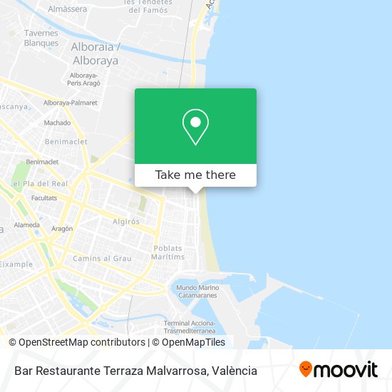 Bar Restaurante Terraza Malvarrosa map