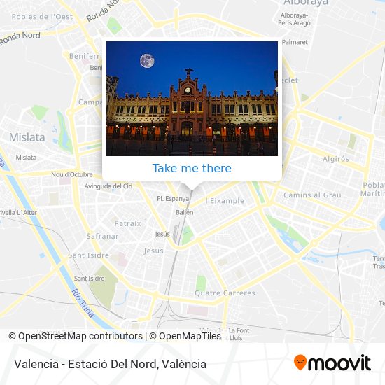 Valencia - Estació Del Nord map