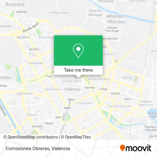 Comisiones Obreras map
