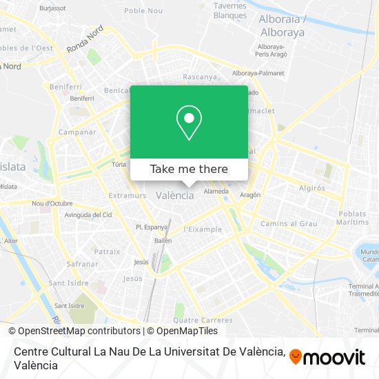 mapa Centre Cultural La Nau De La Universitat De València