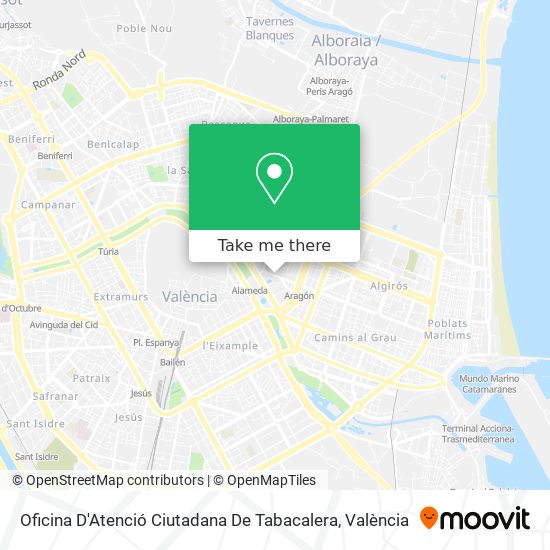 mapa Oficina D'Atenció Ciutadana De Tabacalera