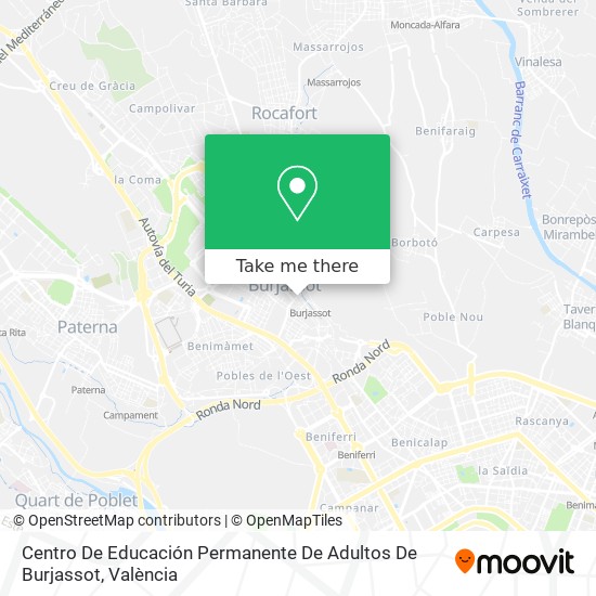 Centro De Educación Permanente De Adultos De Burjassot map