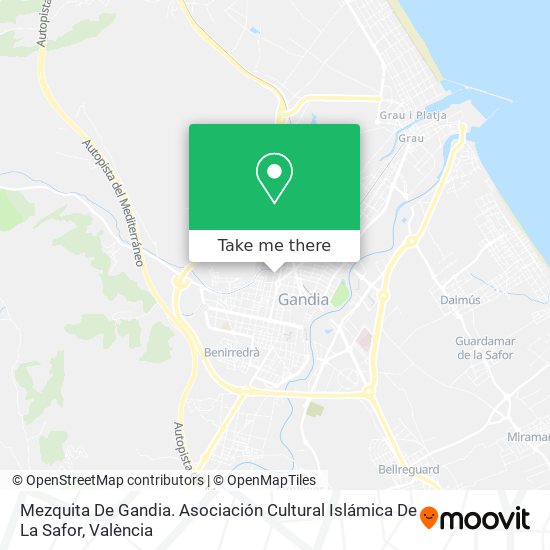 mapa Mezquita De Gandia. Asociación Cultural Islámica De La Safor