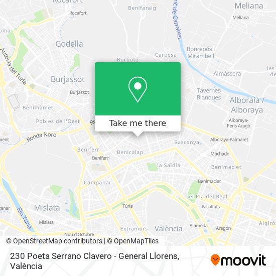 230 Poeta Serrano Clavero - General Llorens map