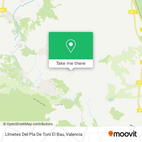 Llmetes Del Pla De Toni El Bau map