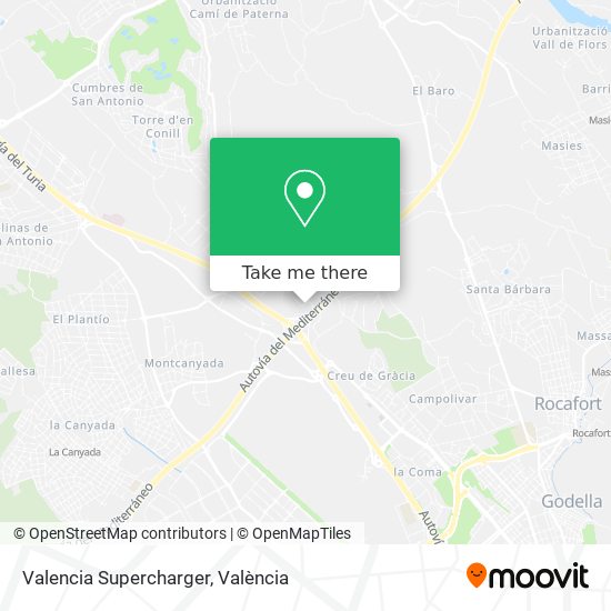 mapa Valencia Supercharger