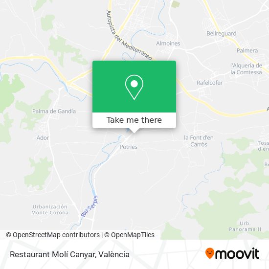 Restaurant Molí Canyar map
