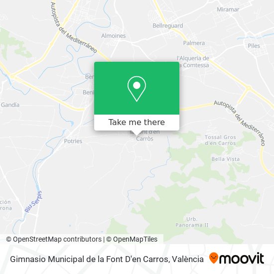 Gimnasio Municipal de la Font D'en Carros map