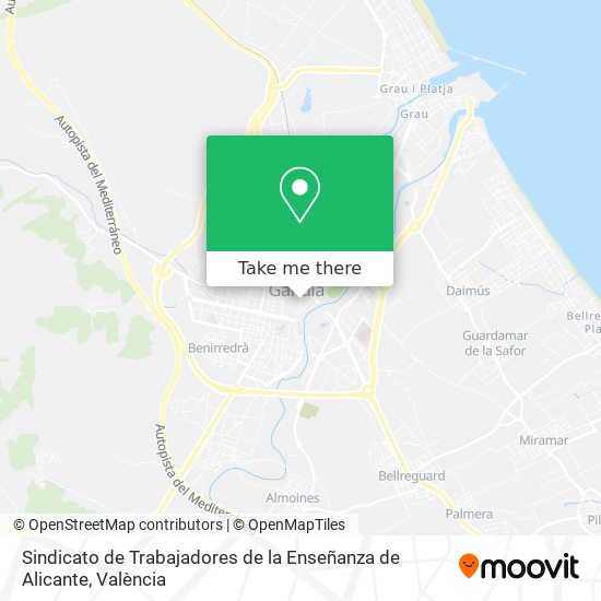 Sindicato de Trabajadores de la Enseñanza de Alicante map