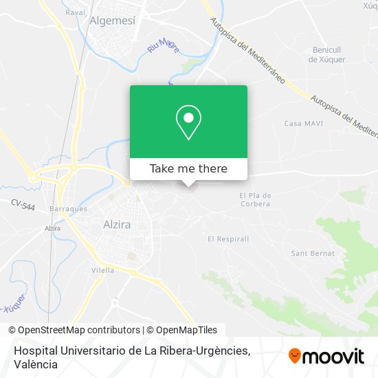 Hospital Universitario de La Ribera-Urgències map