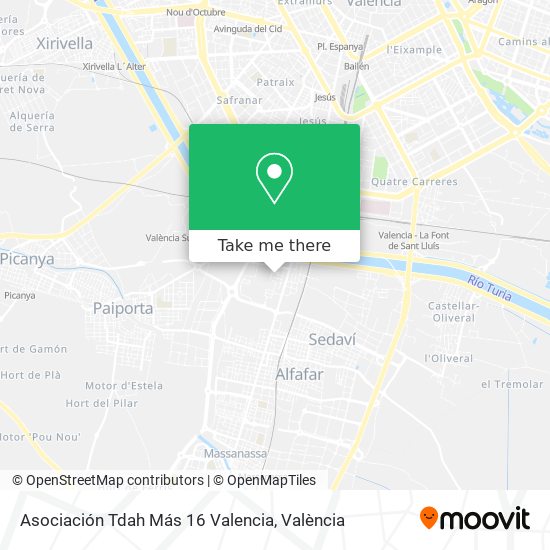 Asociación Tdah Más 16 Valencia map