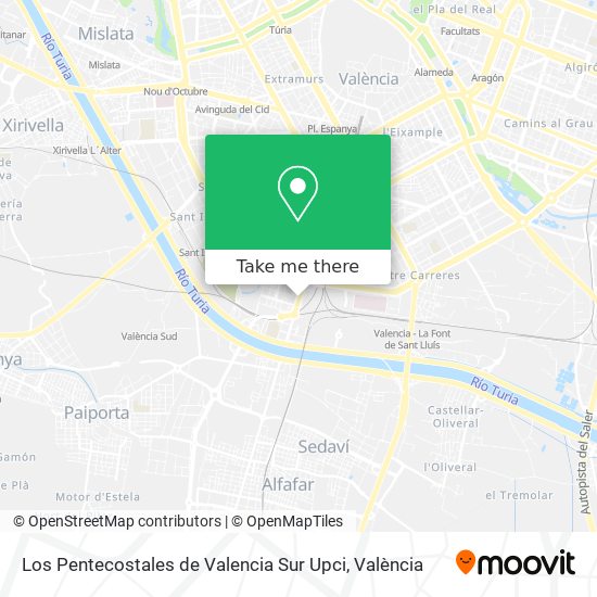 Los Pentecostales de Valencia Sur Upci map