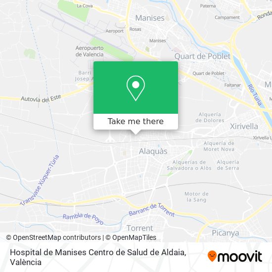 Hospital de Manises Centro de Salud de Aldaia map