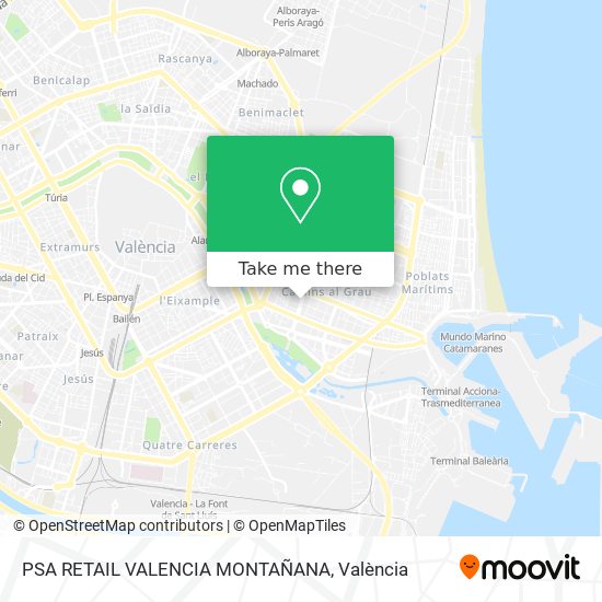 mapa PSA RETAIL VALENCIA MONTAÑANA