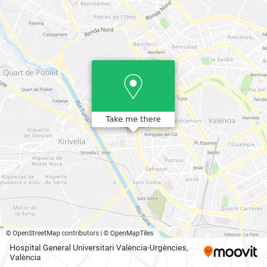 mapa Hospital General Universitari València-Urgències