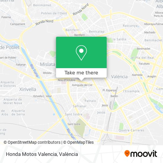 Honda Motos Valencia map