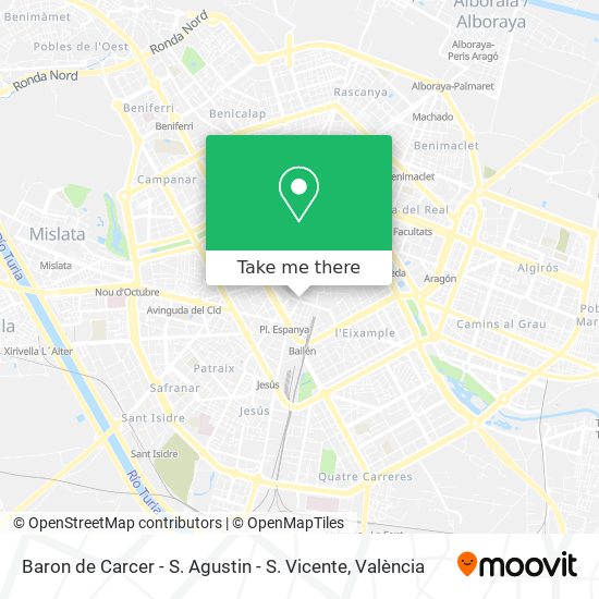 Baron de Carcer - S. Agustin - S. Vicente map