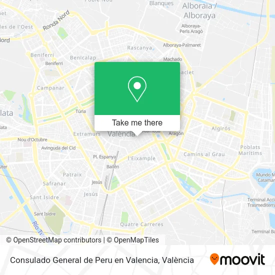 Consulado General de Peru en Valencia map