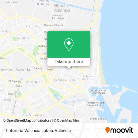 Tintorería Valencia Labea map
