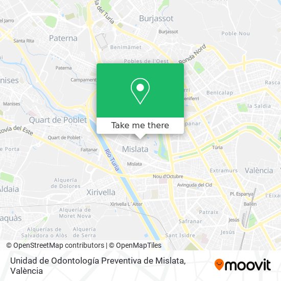 mapa Unidad de Odontología Preventiva de Mislata