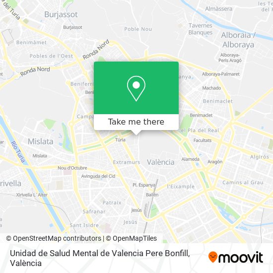 Unidad de Salud Mental de Valencia Pere Bonfill map