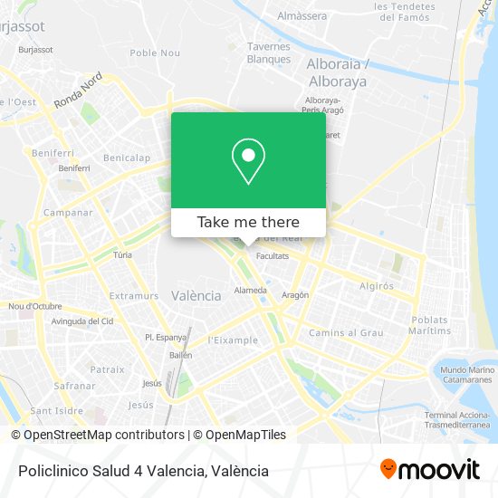 Policlinico Salud 4 Valencia map