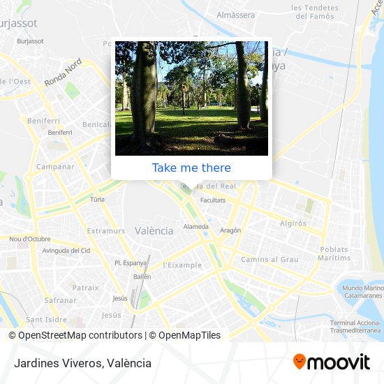 Jardines Viveros map