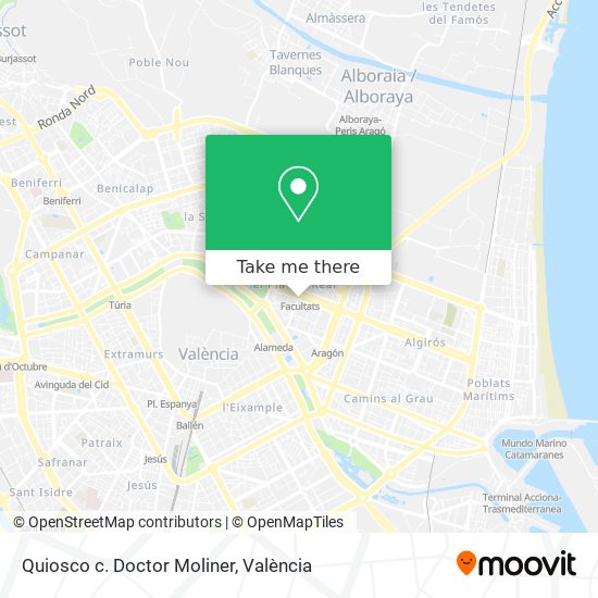 Quiosco c. Doctor Moliner map