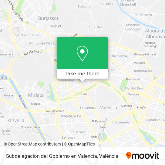 mapa Subdelegacion del Gobierno en Valencia