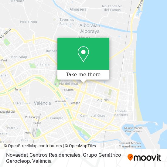 Novaedat Centros Residenciales. Grupo Geriátrico Gerocleop map