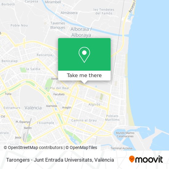 Tarongers - Junt Entrada Universitats map