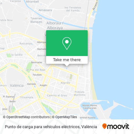 mapa Punto de carga para vehículos eléctricos