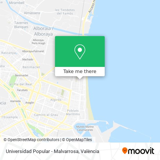 Universidad Popular - Malvarrosa map