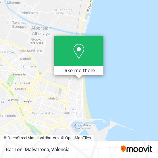 mapa Bar Toni Malvarrosa