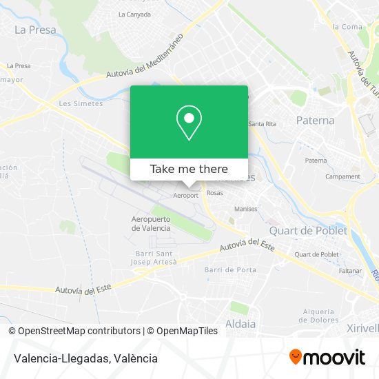mapa Valencia-Llegadas