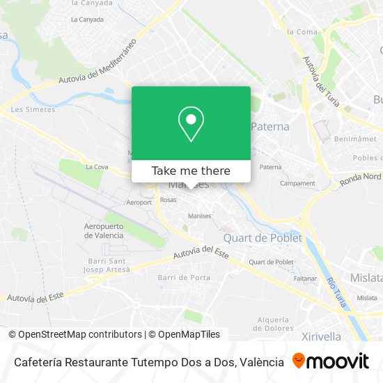 mapa Cafetería Restaurante Tutempo Dos a Dos