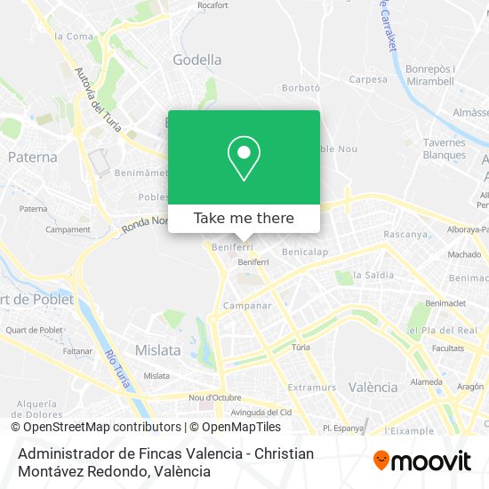 mapa Administrador de Fincas Valencia - Christian Montávez Redondo