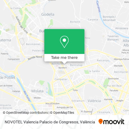 mapa NOVOTEL Valencia Palacio de Congresos