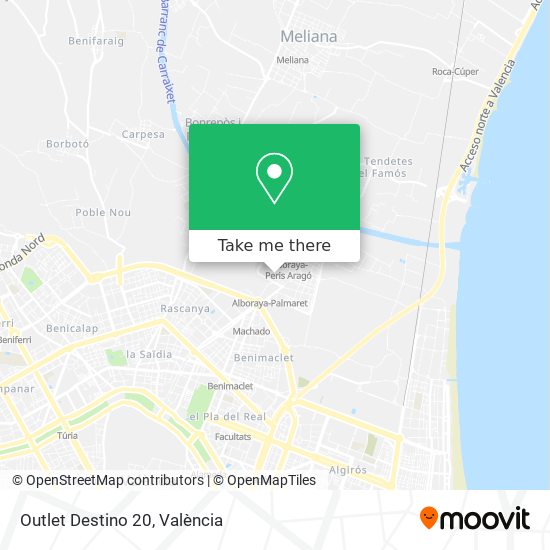 Outlet Destino 20 map